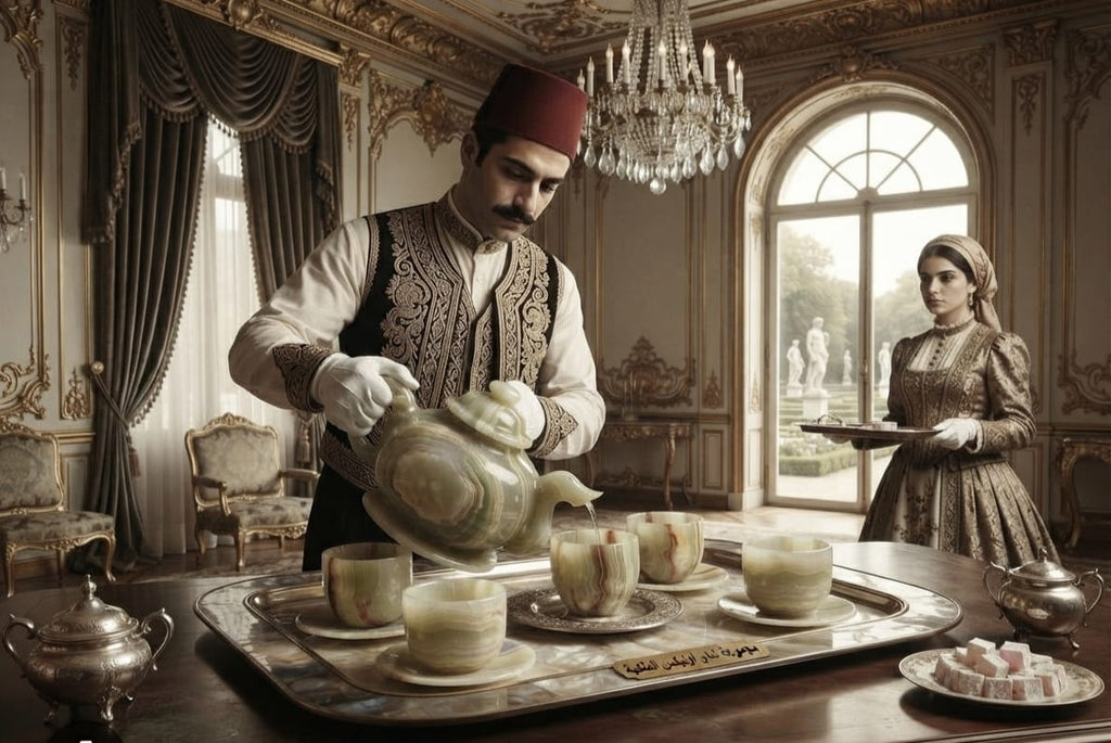 LUXURIOUS EGYPTIAN ONYX & ALABASTER HOMEWARE SET