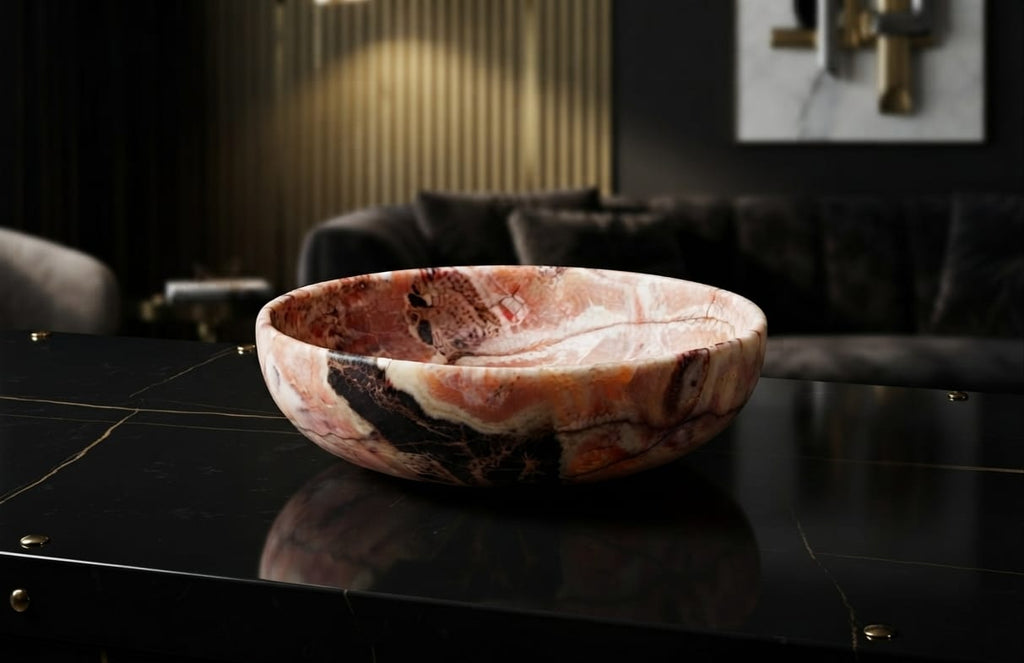 The Heritage Amber Alabaster Urn Vase