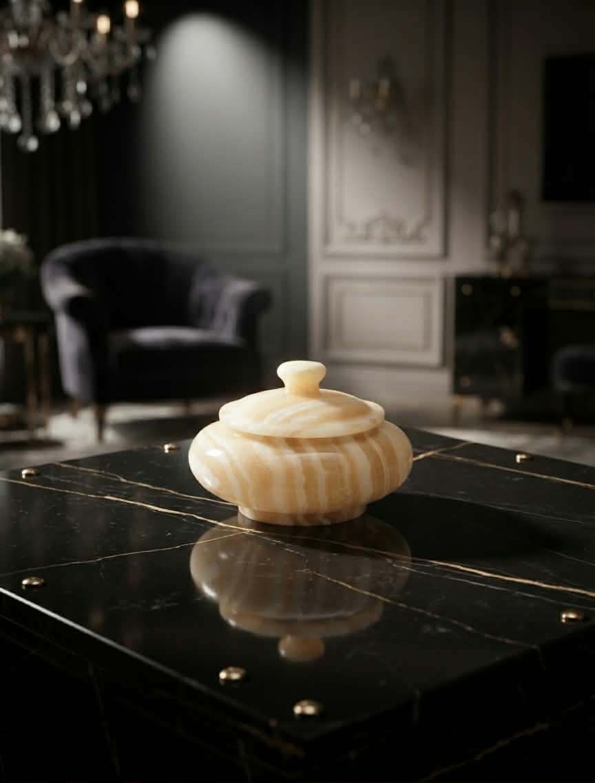 LUXURIOUS EGYPTIAN ONYX JEWELRY BOX