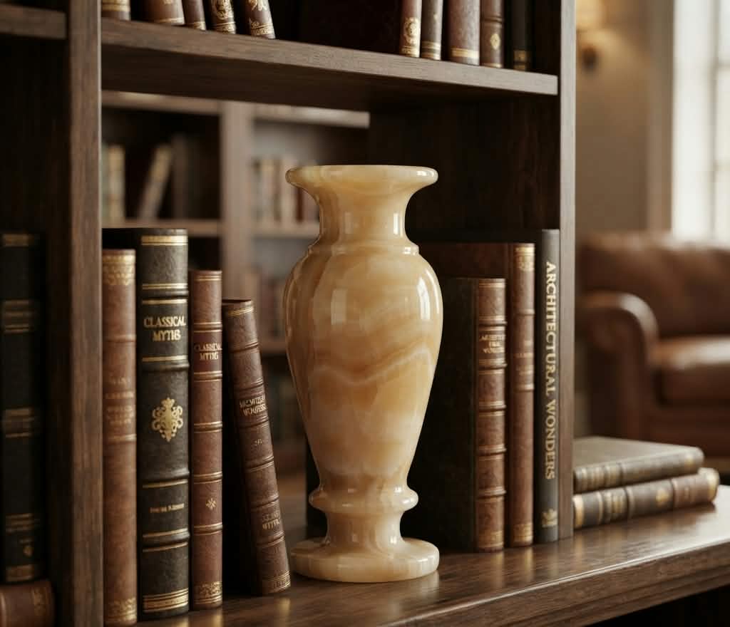 The Nile Dynasty Alabaster Vase | Hand-Carved Heritage Decor