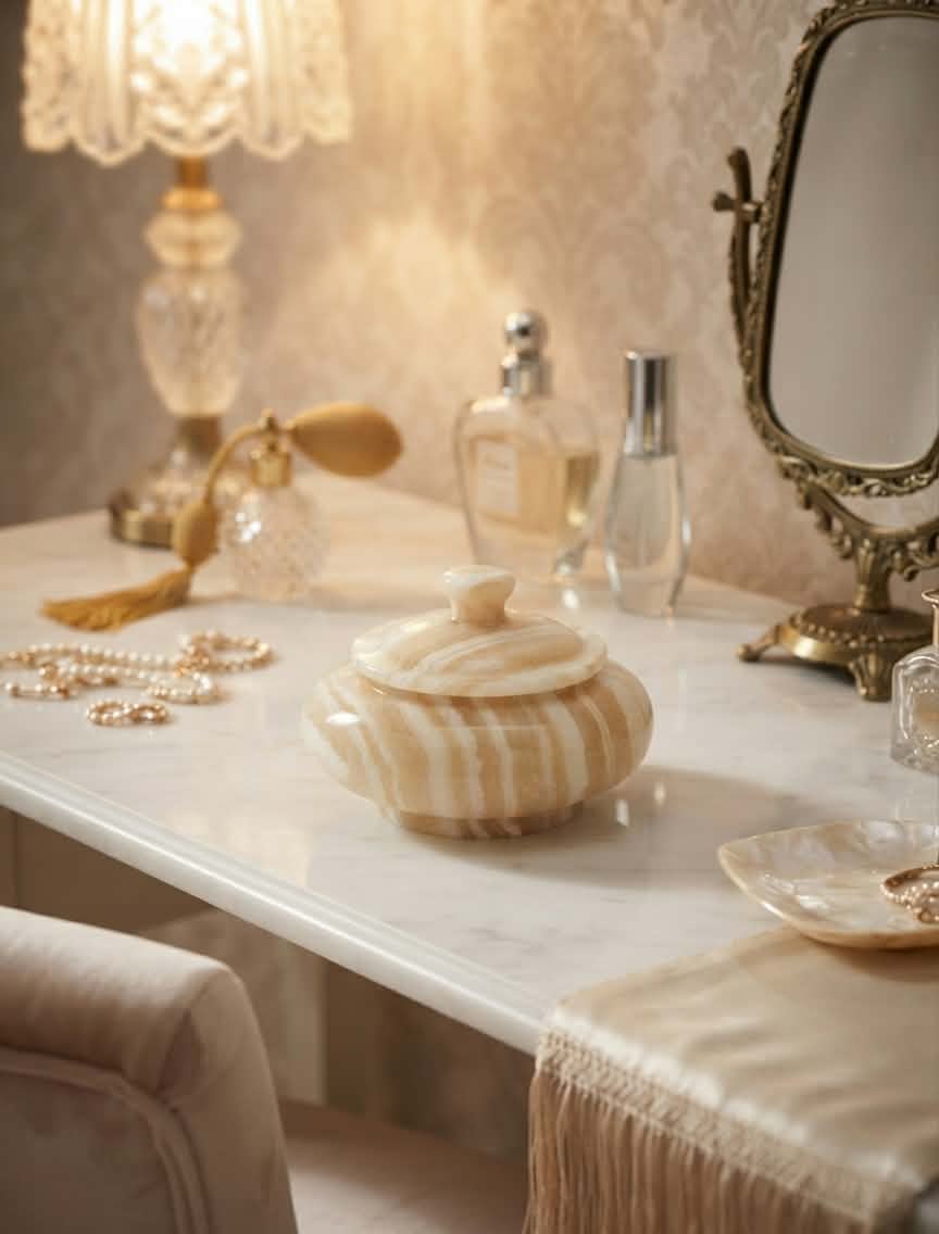 LUXURIOUS EGYPTIAN ONYX JEWELRY BOX