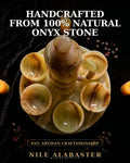 Handcrafted Onyx Coffee Set – Pitcher, 6 Cups & Serving Tray | Natural Stone Luxury Decor