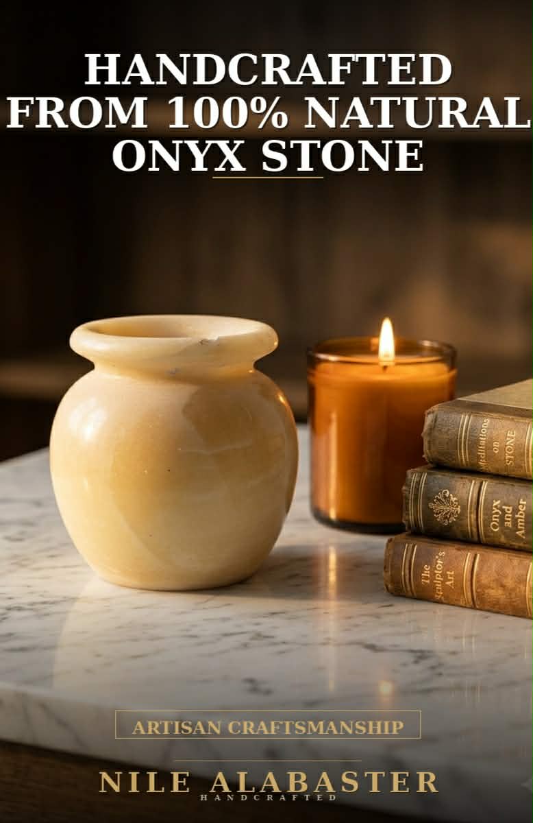 Handcrafted Onyx Mini Vase – Natural Stone Decorative Pot | Unique Home Accent