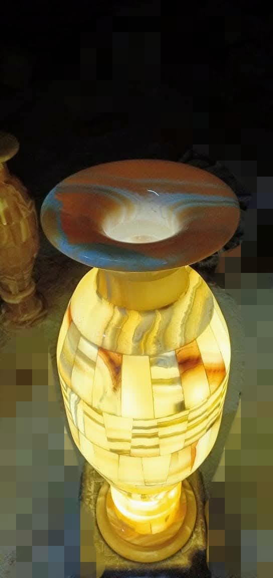 Hand-Carved Egyptian Alabaster Vase | Nile Onyx Decor
