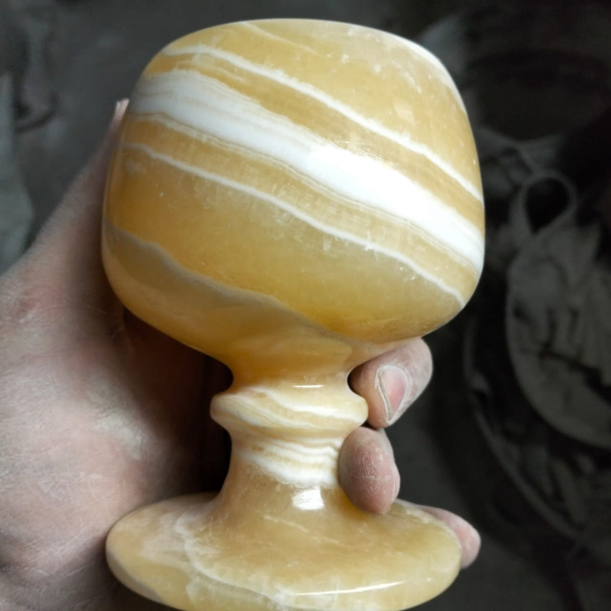 Hand-Carved Egyptian Alabaster Incense Burner & Candle Holder – Luxury Natural Stone Home Decor