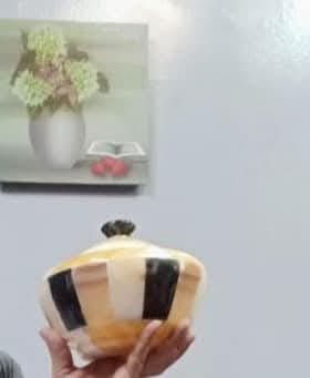 .Hand-Carved Egyptian Alabaster Royal Jar"
