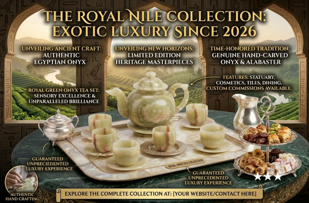 LUXURIOUS EGYPTIAN ONYX & ALABASTER HOMEWARE SET