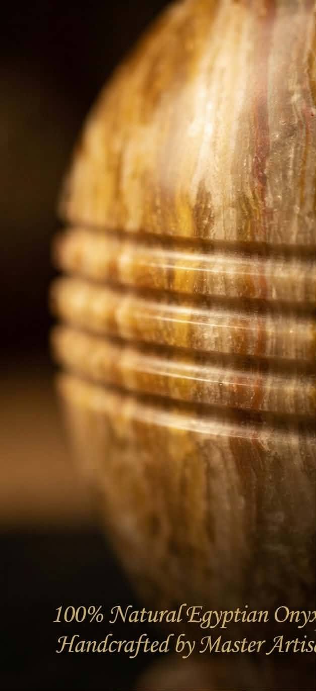 The Heritage Amber Alabaster Urn Vase | Hand-Carved Masterpiece