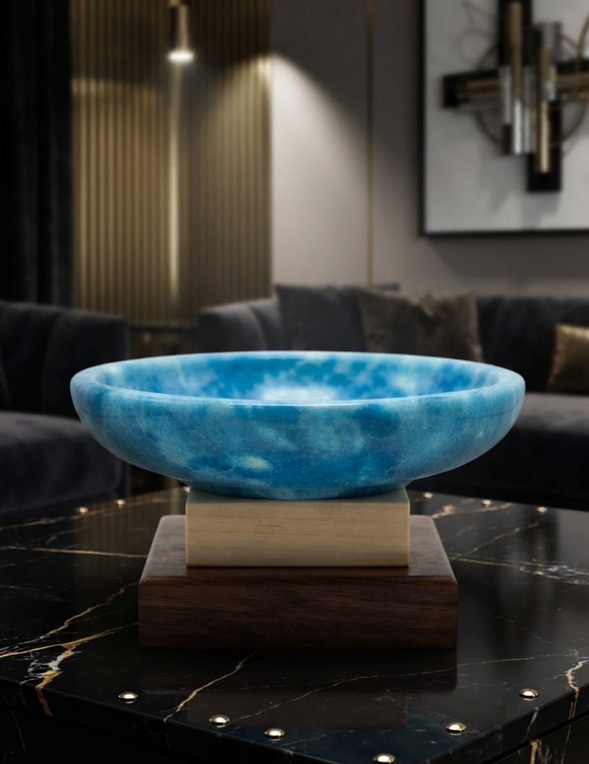 ONE-OF-A-KIND HANDCRAFTED EGYPTIAN ALABASTER ASHTRAY
