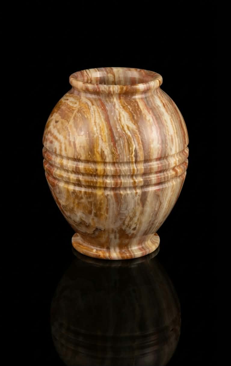 The Heritage Amber Alabaster Urn Vase | Hand-Carved Masterpiece