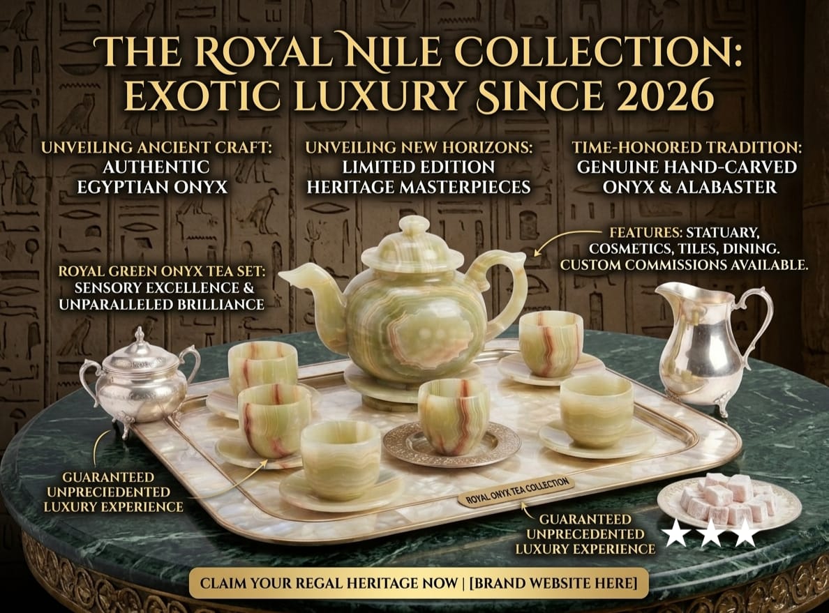 LUXURIOUS EGYPTIAN ONYX & ALABASTER HOMEWARE SET