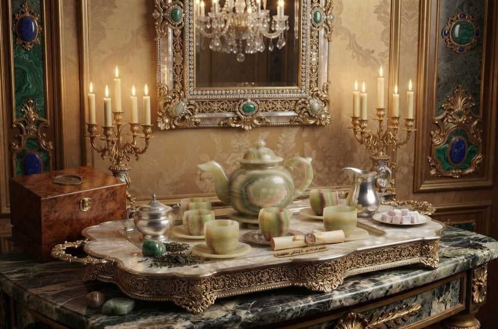 LUXURIOUS EGYPTIAN ONYX & ALABASTER HOMEWARE SET
