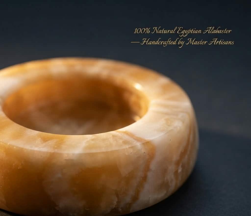 The Royal Amber Alabaster Luxury Bowl | Hand-Carved Artisan Catchall