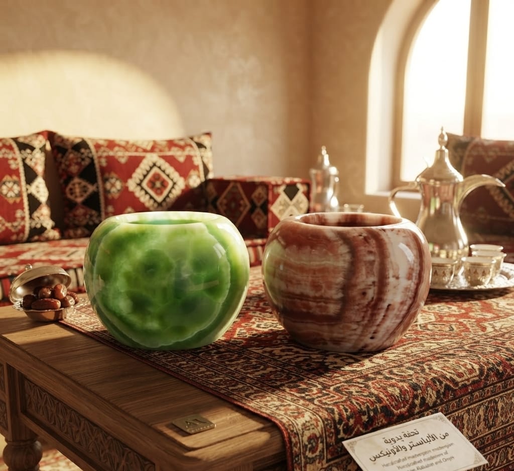 Rare Natural Onyx Duo – Emerald Green & Rose Pink Statement Bowls Description: Discover our stunning collection of natural onyx pieces, each one a true testament to the raw beauty of the earth. The emerald green bowl mesmerizes with soft, cloud-like trans