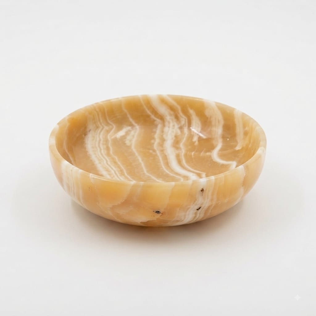 Golden Nile Bowl — Handmade Egyptian Onyx Decorative Bowl