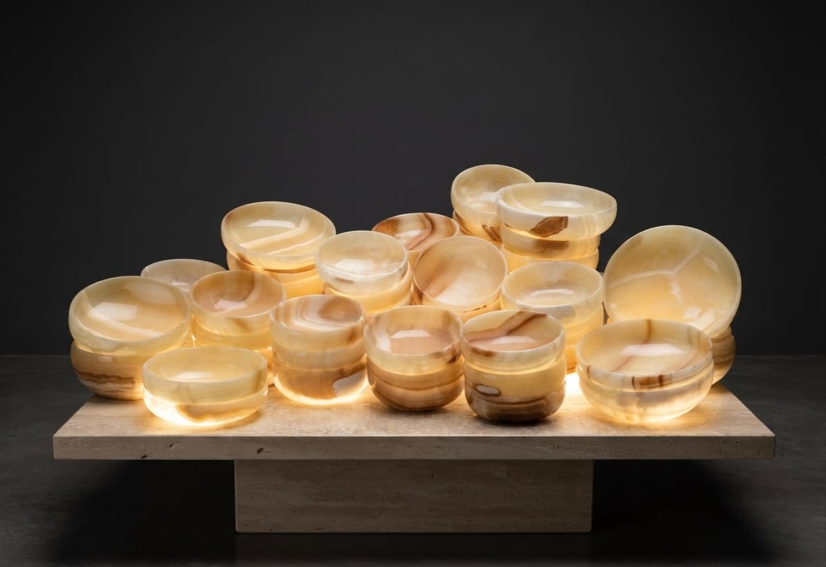Golden Nile Bowl — Handmade Egyptian Onyx Decorative Bowl