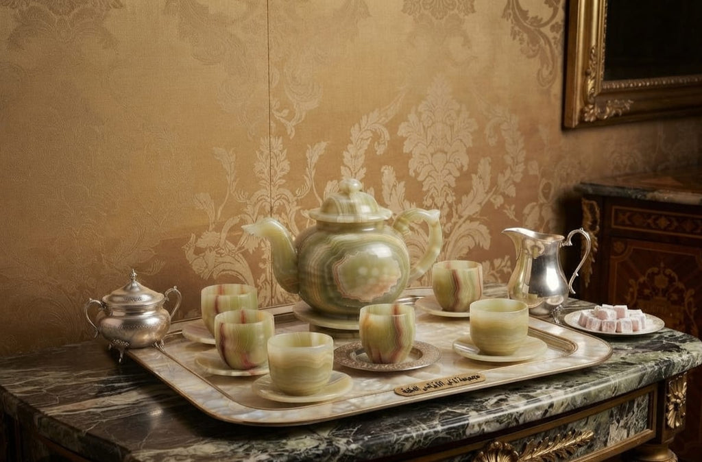 LUXURIOUS EGYPTIAN ONYX & ALABASTER HOMEWARE SET
