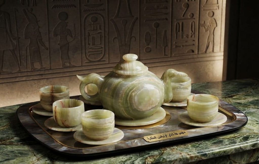 LUXURIOUS EGYPTIAN ONYX & ALABASTER HOMEWARE SET