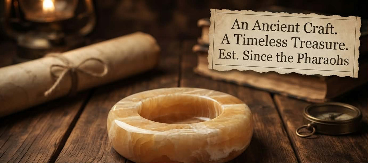 The Royal Amber Alabaster Luxury Bowl | Hand-Carved Artisan Catchall