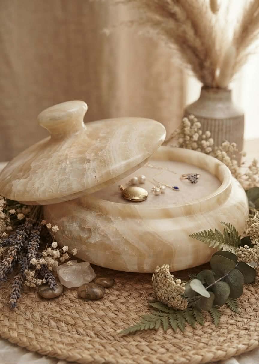 LUXURIOUS EGYPTIAN ONYX JEWELRY BOX