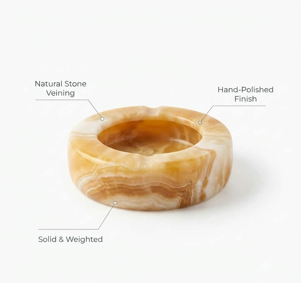 The Royal Amber Alabaster Luxury Bowl | Hand-Carved Artisan Catchall
