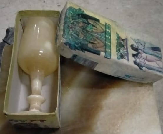 Handmade Egyptian Alabaster Goblet Vessel — Nile Alabaster