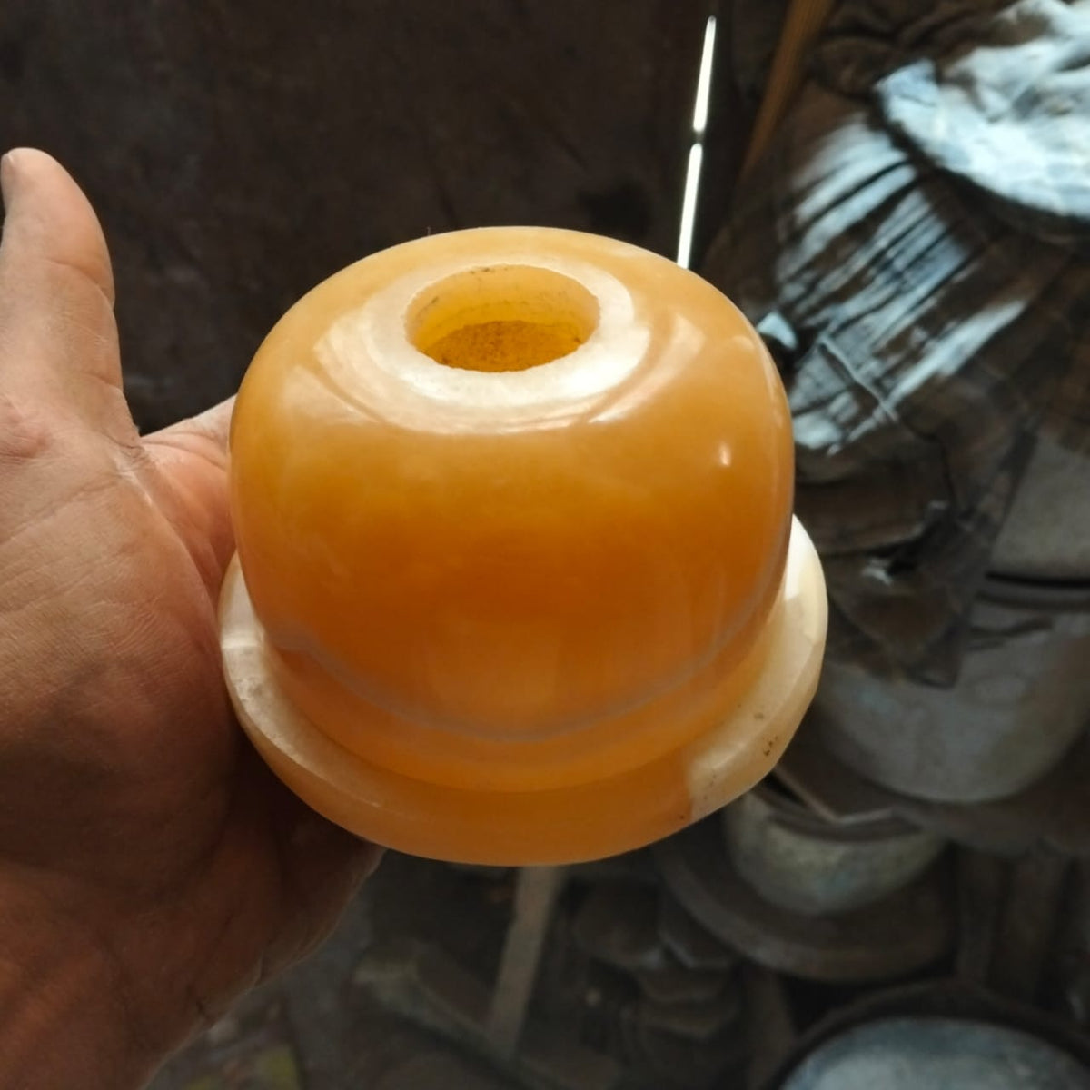 Handcrafted Natural Onyx & Alabaster Candle Holder | Luxury Home Decor