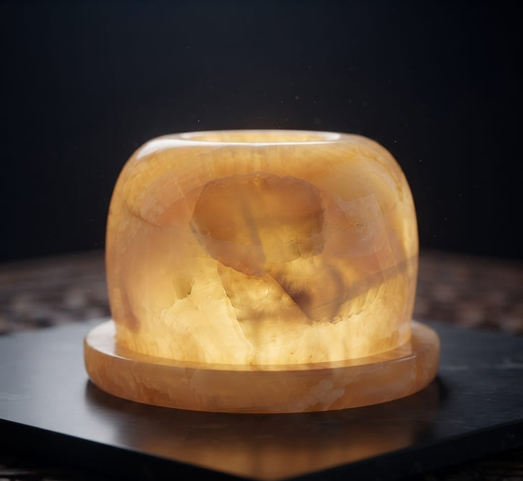Handcrafted Natural Onyx & Alabaster Candle Holder | Luxury Home Decor