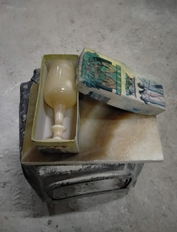 Handmade Egyptian Alabaster Goblet Vessel — Nile Alabaster