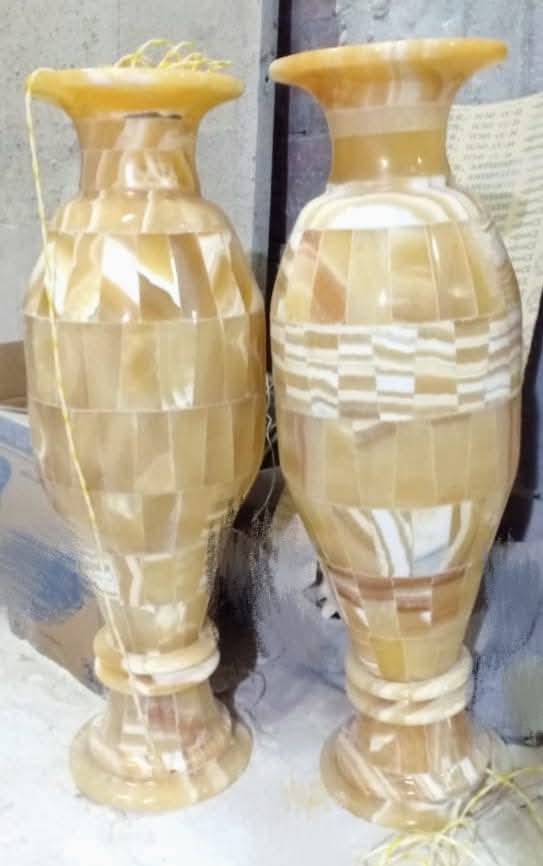 Hand-Carved Egyptian Alabaster Vase | Nile Onyx Decor