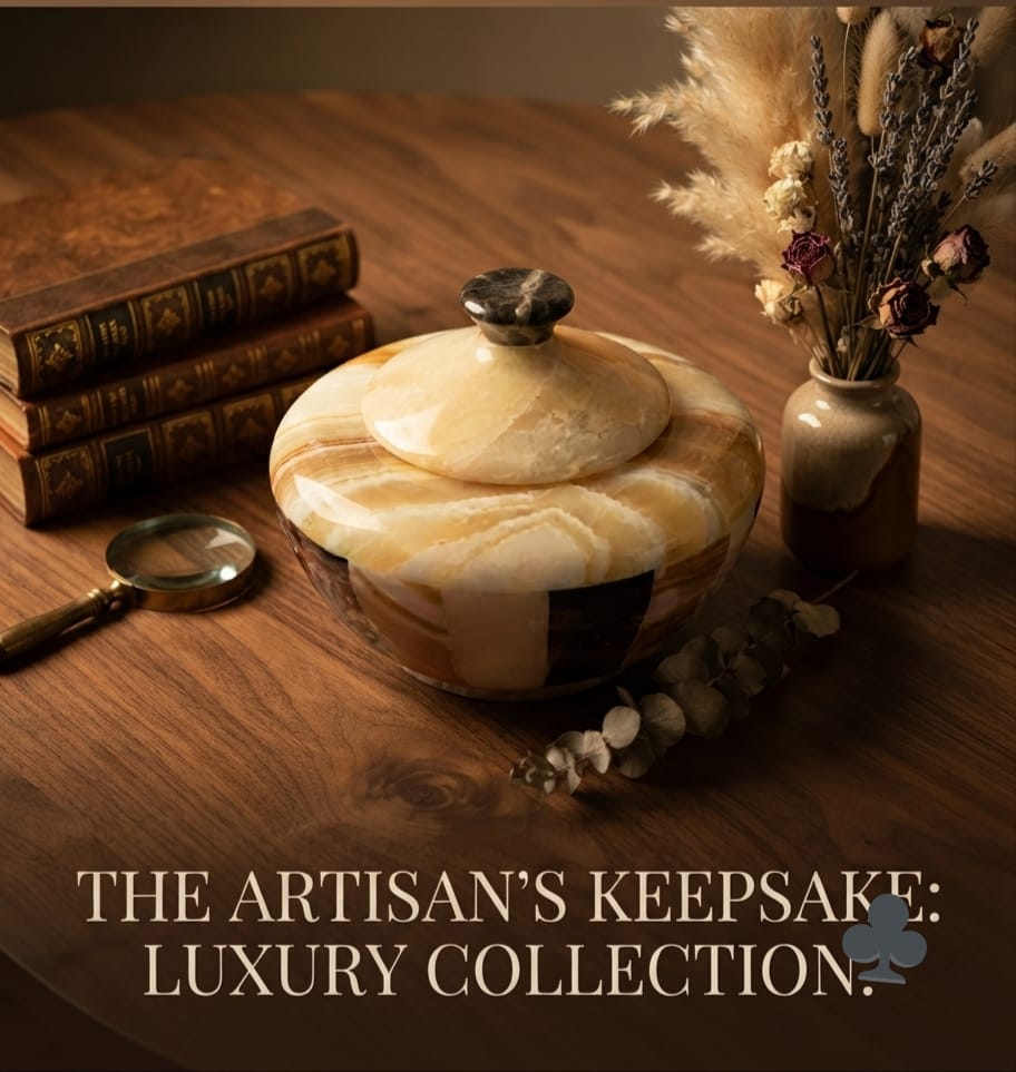 .Hand-Carved Egyptian Alabaster Royal Jar"