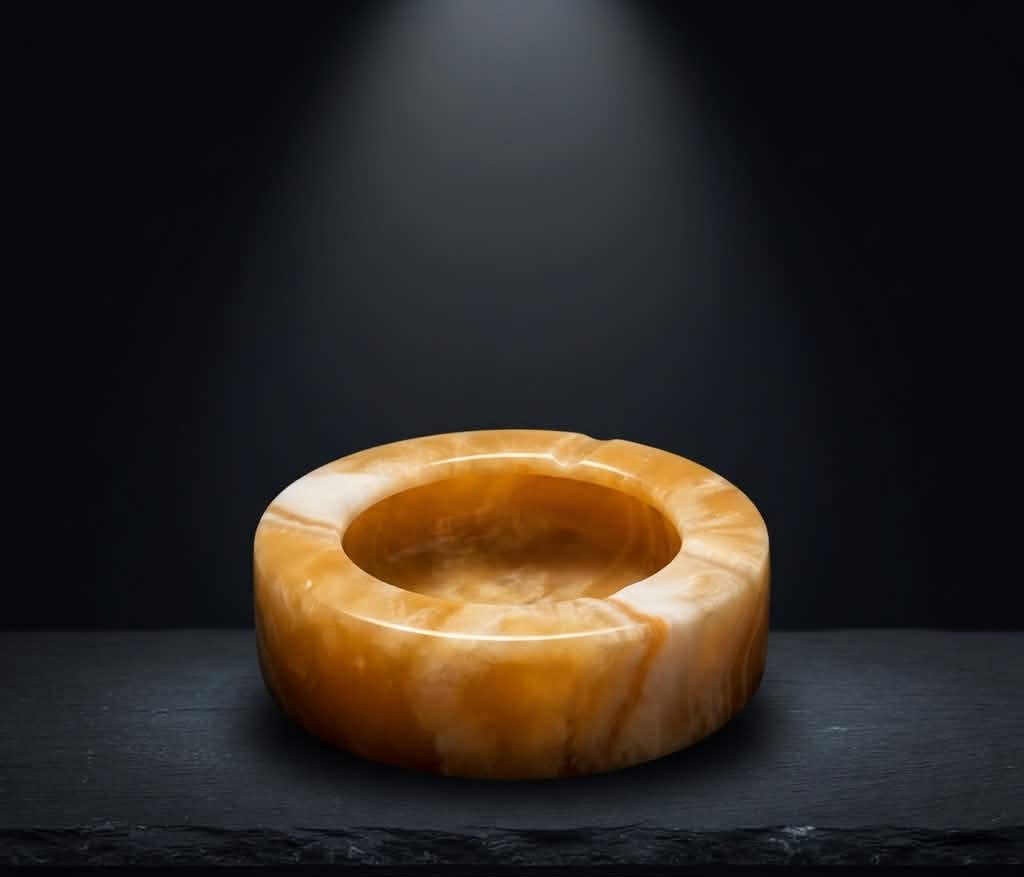 The Royal Amber Alabaster Luxury Bowl | Hand-Carved Artisan Catchall