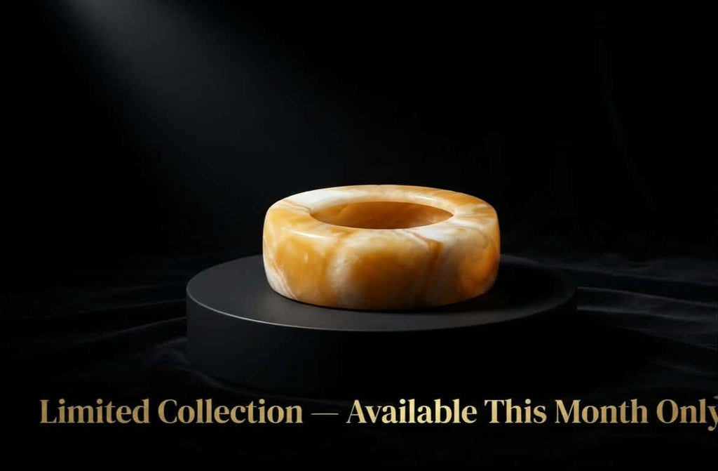The Royal Amber Alabaster Luxury Bowl | Hand-Carved Artisan Catchall