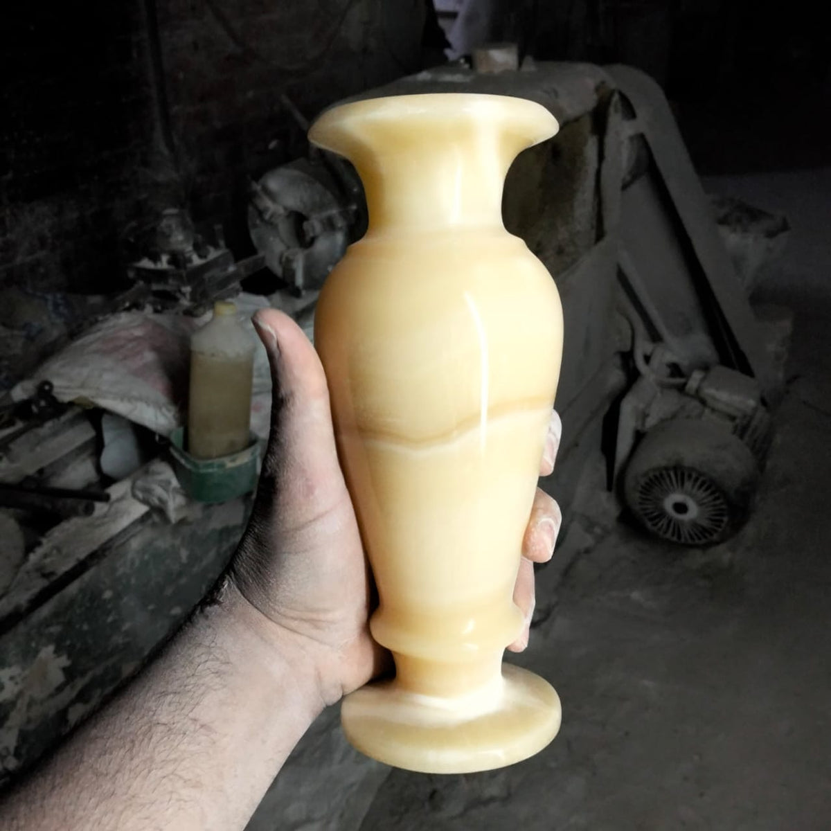 The Nile Dynasty Alabaster Vase | Hand-Carved Heritage Decor
