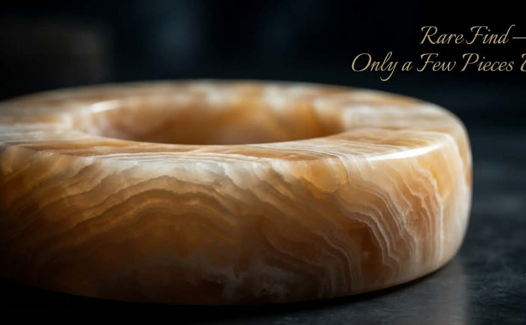 The Royal Amber Alabaster Luxury Bowl | Hand-Carved Artisan Catchall