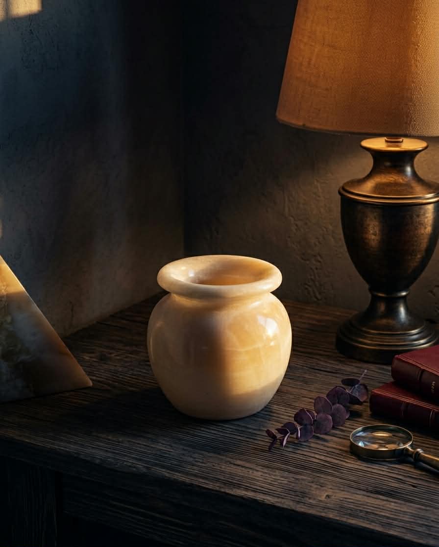 Handcrafted Onyx Mini Vase – Natural Stone Decorative Pot | Unique Home Accent